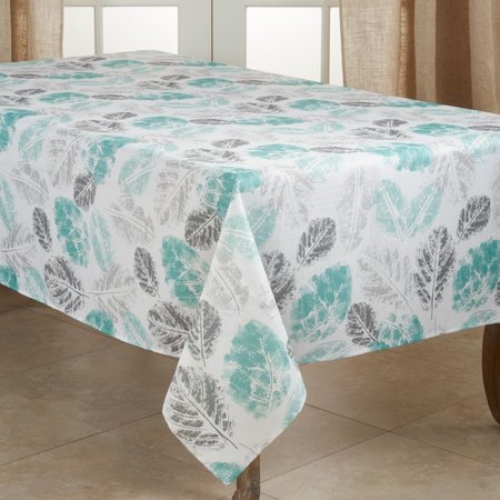 SARO LIFESTYLE SARO  65 x 104 in. Oblong Multi Color Tablecloth with Leaf Print 6211.MN65104B